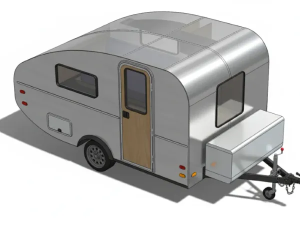 Teardrop sports trailer, rendered