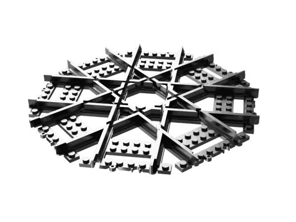Toy train track with points and switches